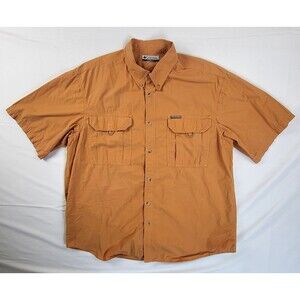 Columbia Sportswear Men's L/XL(?) Burnt Orange Short Sleeve Button-Up Shirt